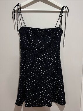 Black Polka Dot Tie-Strap Sundress